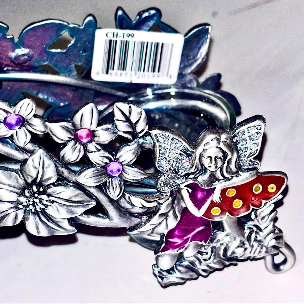 Reserved for Crystal Vintage 90’s Bejeweled, Pewter, Fairy Candle Holder. - Picture 9 of 10